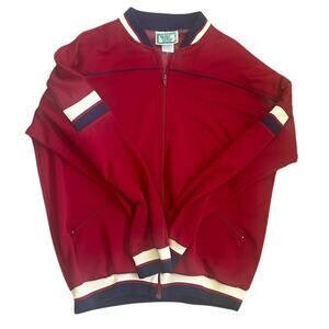 Vintage Winning Ways Men's Zip-Up Track Jacket Red White Size L